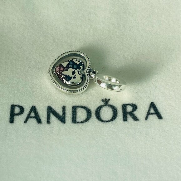 Pandora Family Spinning Heart Globe Dangle Charm Pendant, S925 Sterling Silver - Picture 3 of 4